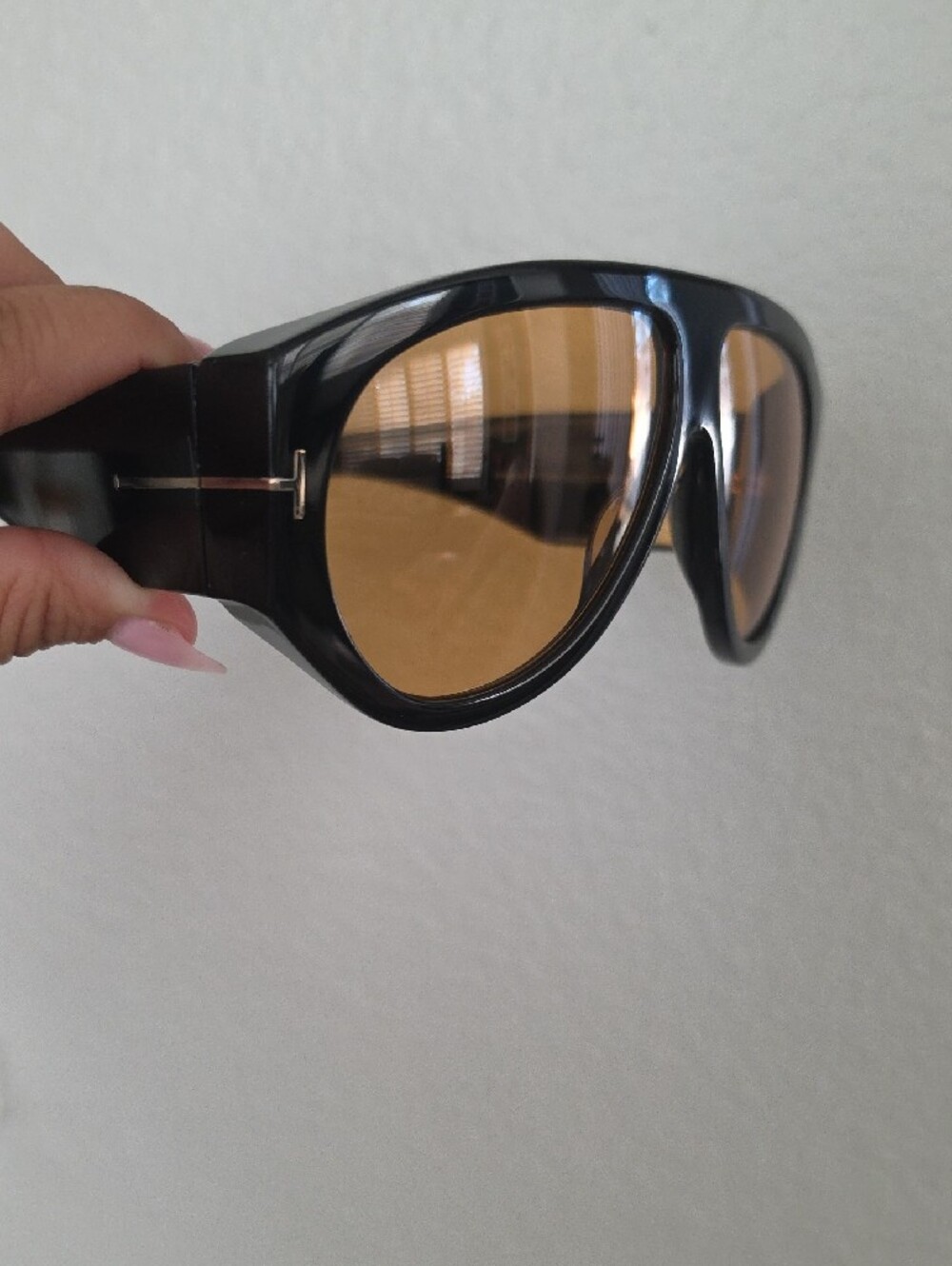 Tom Ford Black Shield Sunglasses with Brown Lenses - Picture 5 of 8
